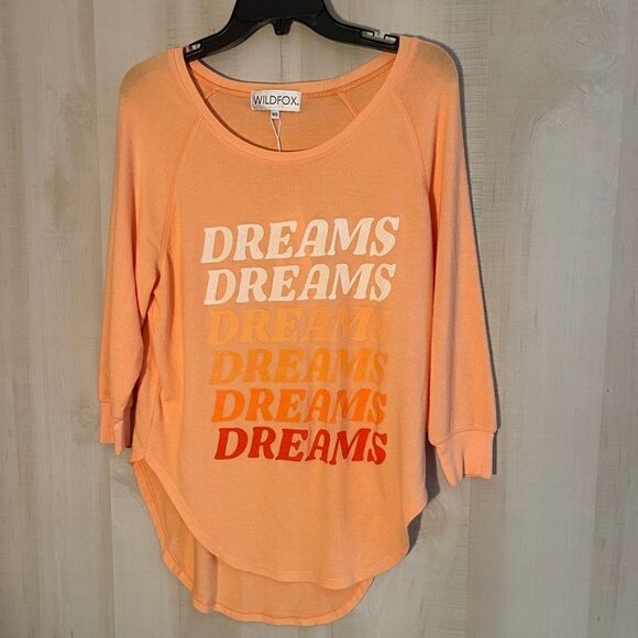 Wildfox Tops - NWT Wildfox Dreams‎ Haley Raglan apricot wash, size XS